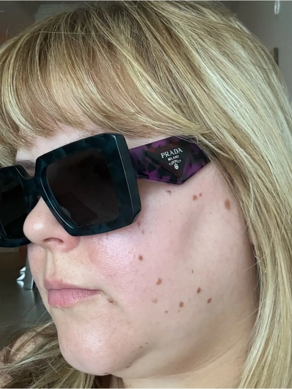 Prada Purple and Teal Patterned Sunglass Temples - Picture 7 of 7